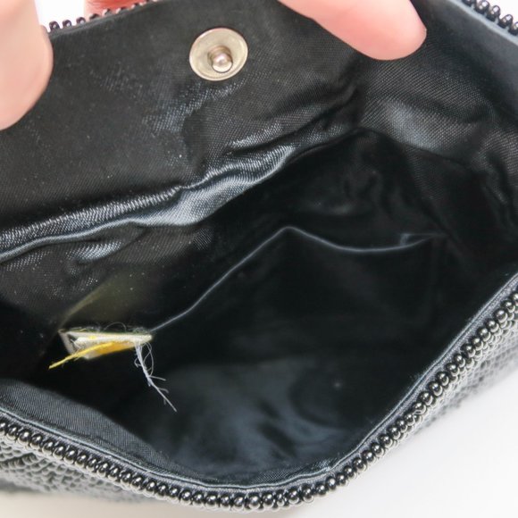 Vintage 50s Bags by Debbie Black Beaded Clutch - Picture 7 of 7